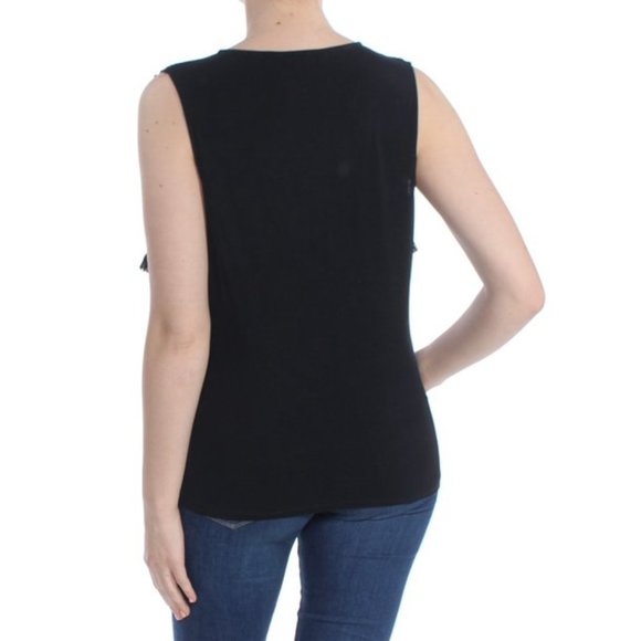 Ralph Lauren Sleeveless Top with Tassels, Black, Medium - Picture 5 of 5